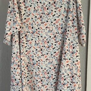 Torrid Pink and White Midi Sundress with Raglan Sleeves